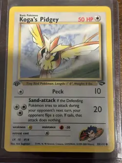 Pokemon TCG Koga's Pidgey 1st Edition Gym Challenge 80/132 50 HP Basic WOTC - Image 1
