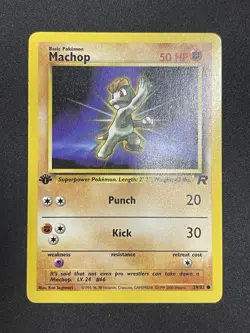 Pokemon Machop 59/82 Team Rocket 1st Edition Regular Common 2000 WOTC NM - Image 2