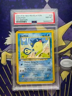 PSA 8 Qwilfish 49/64 1st Edition 2001 Pokemon Neo Revelation - Image 1