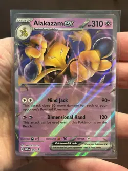 Pokemon TCG 151 Error No Star Pattern – Alakazam ex 050 Black Star Promo - Image 1