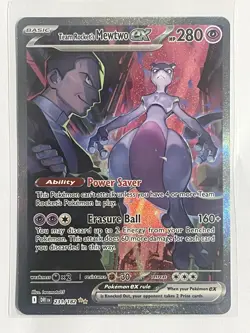 Pokemon TCG Team Rocket's Mewtwo EX 231/182 Destined Rivals SIR - Image 1