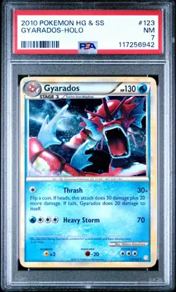 2010 POKEMON HEARTGOLD & SOULSILVER GYARADOS #123 HOLO PSA 7 NM #117256942 - Image 1