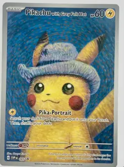 2023 Pokemon SVP Black Star Promo #085 Van Gogh Pikachu with Grey Felt Hat - Image 1