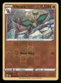 Vibrava SWSH09: Brilliant Stars #075/172 Uncommon Reverse Holo Pokemon LP - Image 1