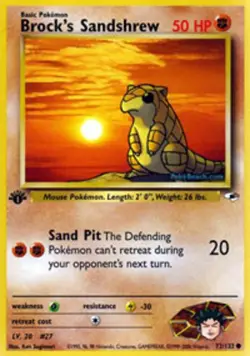 Lightly Played Brock's Sandshrew - 72/132 - Common - 1st Edition Pokemon Gym Her - Image 1