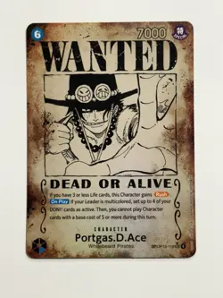 Ace Wanted Poster One Piece ERROR OP13-119 SP *damaged* - Image 1