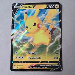 Pikachu V 086/264 Fusion Strike Holo Rare Pokemon Card TCG - Image 1