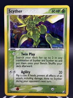 2005 Scyther Reverse Holo 46/115 EX Unseen Forces 2005 Pokemon Card Stamped Rare - Image 1