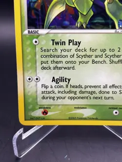 2005 Scyther Reverse Holo 46/115 EX Unseen Forces 2005 Pokemon Card Stamped Rare - Image 3