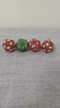 4x Oversized D20 Roll down Dice (Thunder Junction x2, Bloomburrow, Ikoria) MTG - Image 1