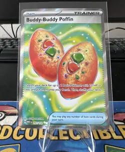 Pokemon ME01 Buddy-Buddy Poffin #167/132 Ultra Rare Full Art Trainer NM Holo - Image 1