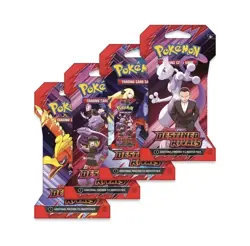 (4) POKEMON TCG SCARLET & VIOLET DESTINED RIVALS SLEEVED BOOSTERS FULL ART SET - Image 1