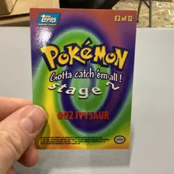 IVYSAUR #02 Pokemon Card TCG Topps TV Animation Edition E2 of 12 - Image 2