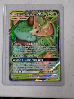 Pokemon TCG Venusaur Snivy GX Cosmic Eclipse Card 1/236 NM Condition - Image 1
