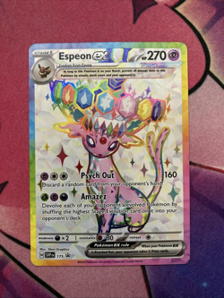 Espeon ex 175 Promo Prismatic Evolutions Premium Figure Collection Holo Pokemon - Image 1