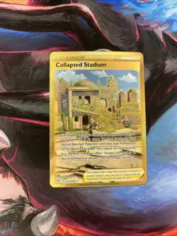 Collapsed Stadium 215/196 Gold Secret Rare Trainer Pokemon Lost Origins NM - Image 1