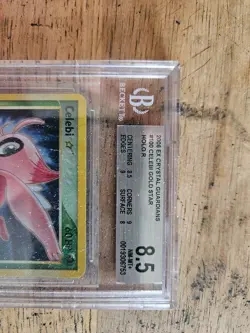 Pokemon Celebi Gold Star EX Crystal Guardians Holo Ultra Rare #100 BGS 8.5 - Image 3
