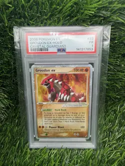 2006 POKEMON EX CRYSTAL GUARDIANS #93 GROUDON EX-HOLO PSA 1 - Image 1