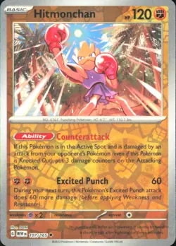Pokemon TCG - Hitmonchan SV: Scarlet & Violet 151 107/165 NM - REVERSE HOLO - Image 1