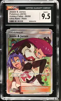 Pokemon TCG GRADED 2019 Jessie & James 68/68 Hidden Fates UR M+ 9.5 ENG - Image 1