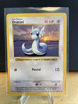 Pokemon TCG Dratini Base Set, Unlimited Uncommon Card 26/102 Shadowless - Image 1