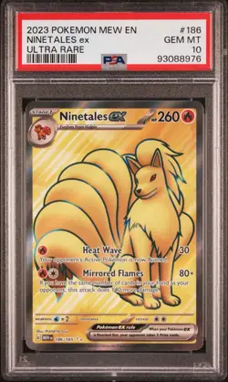 PSA 10 - Ninetales ex - 186/165 - 151 Mew En - Pokemon - Image 1