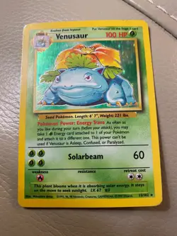 Venusaur 015/102 Base Set Holo Pokemon Card HP/MP - Image 1
