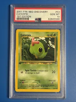 PSA 10 Caterpie 1st Edition Neo Discovery 53/75 Pokemon Card - Image 1