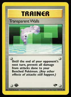 Transparent Walls 125/132 Common 1st Edition Gym Challenge Pokemon Card - Image 1
