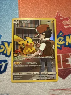 Pokemon Pikachu Secret Rare Full Art Holo SM Cosmic Eclipse Card 241/236 - Image 1