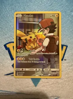 Pokemon Pikachu Secret Rare Full Art Holo SM Cosmic Eclipse Card 241/236 - Image 3