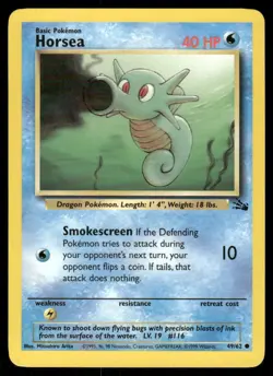Pokemon Cards Horsea 49/62 UNLIMITED Fossil WOTC Common NM - Image 1