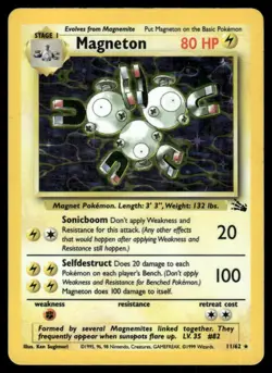 Pokemon Cards Magneton 11/62 Fossil Holo Rare LP - Image 1