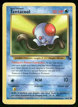 Pokemon Cards Tentacool 56/62 UNLIMITED Fossil WOTC Common NM *2 - Image 1