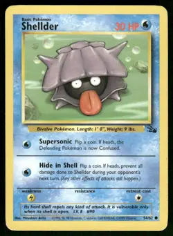 Pokemon Cards Shellder 54/62 UNLIMITED Fossil WOTC Common LP *2 - Image 1