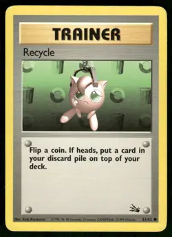 Pokemon Cards Recycle 61/62 UNLIMITED Fossil WOTC Common MP - Image 1