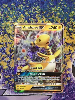 Pokemon TCG - Ampharos GX - 43/181 Sun & Moon Team Up - Ultra Rare Holo - NM - Image 1