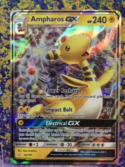 Pokemon TCG - Ampharos GX - 43/181 Sun & Moon Team Up - Ultra Rare Holo - NM - Image 2