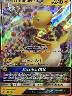 Pokemon TCG - Ampharos GX - 43/181 Sun & Moon Team Up - Ultra Rare Holo - NM - Image 3