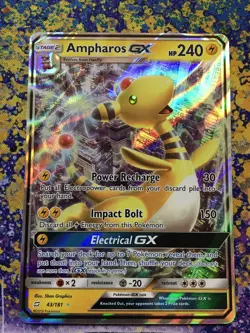 Pokemon TCG - Ampharos GX - 43/181 Sun & Moon Team Up - Ultra Rare Holo - NM - Image 4