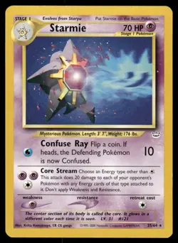 Pokemon Cards Starmie 25/64 UNLIMITED Neo Revelation WOTC Rare MP - Image 1