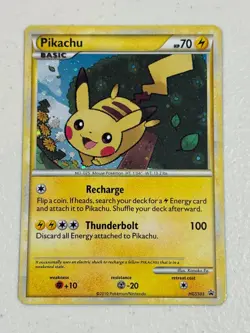 Pokemon PIKACHU Black Star Promo HGSS03 Cosmos Holo 2010 Card TCG Played - Image 2