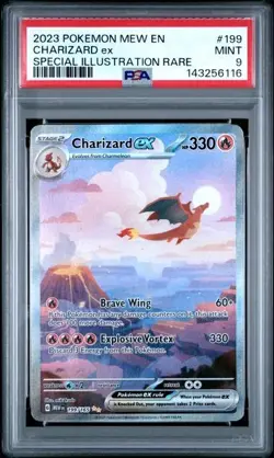 2023 Pokemon MEW-EN #199 Charizard EX Special Illustration Rare PSA 9 MINT - Image 1