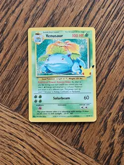 Pokemon Venusaur Base Set Holo Rare 15/102 1999 100 HP Solarbeam Card (READ) - Image 1