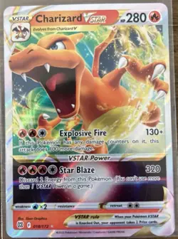 Pokemon TCG Charizard VSTAR 018/172 Swsh09 Brilliant Stars Full Art Holo Card 🔥 - Image 1