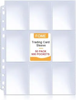 Pokemon Card Book 900 Pockets Trading Cards Pages Sleeves 3 Ring Binder Baseball - Image 1