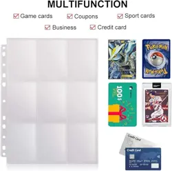 Pokemon Card Book 900 Pockets Trading Cards Pages Sleeves 3 Ring Binder Baseball - Image 5