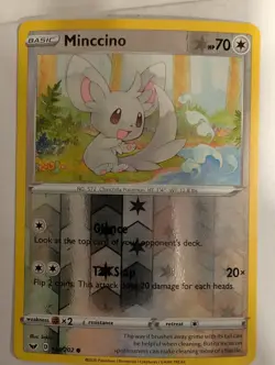 Minccino 145/202 Sword & Shield Base Pokemon Reverse Holo Foil Nice! - Image 1