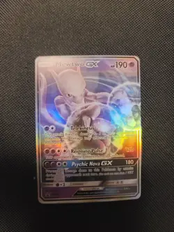 Pokemon Tcg Mewtwo GX SM196 Full Art Black Star Promo Near Mint - Image 1