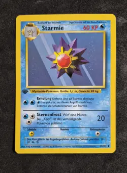Original Pokemon Karte Starmie 1.Edition Base Deutsch Exzellent - Image 1